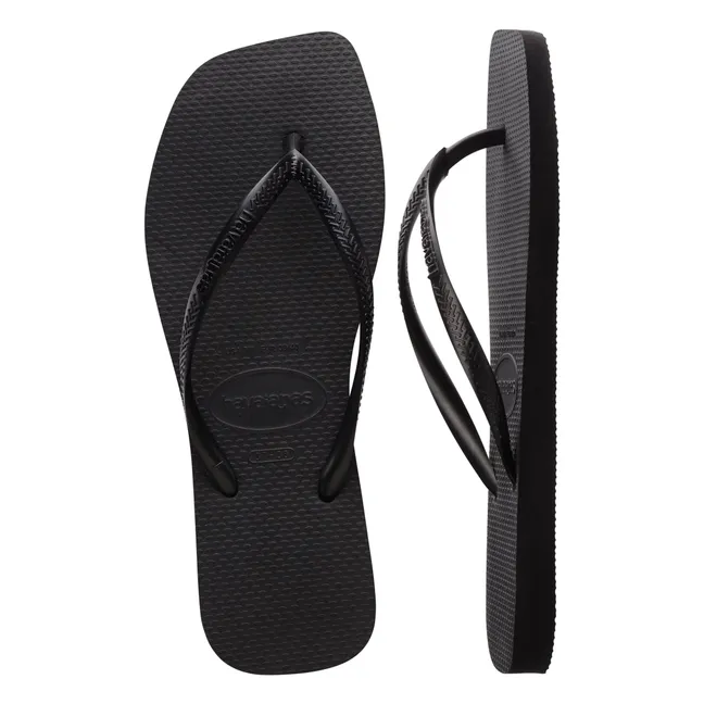 Slim Square flip-flops | Black