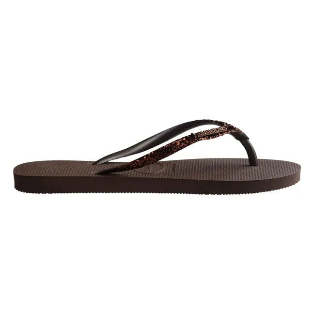 Tongs Slim Glitter | Chocolat