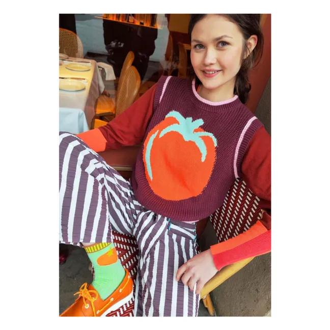 Pantalones de rayas Lazo | Berenjena