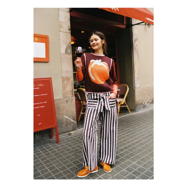 Pantalones de rayas Lazo | Berenjena