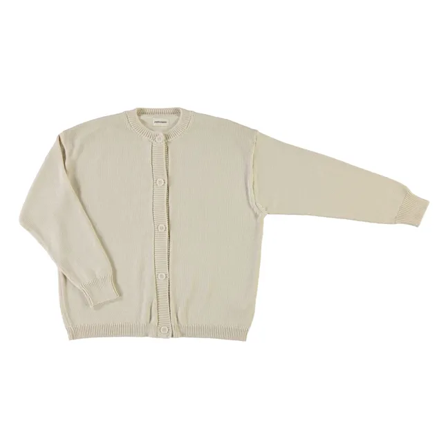 Cárdigan de pétalos de algodón orgánico | Beige