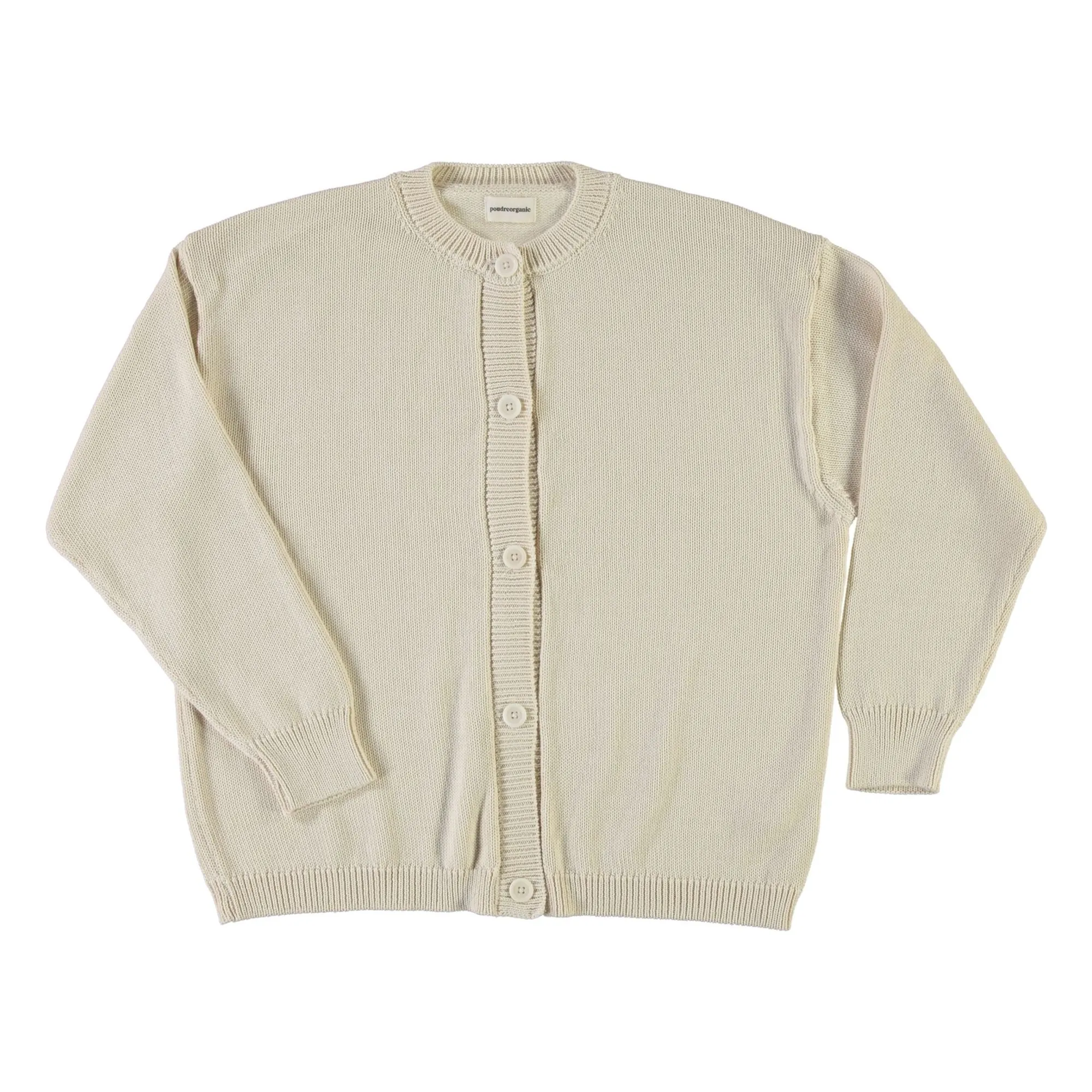 Poudre Organic Women's Beige Cardigan Pétale Coton Bio