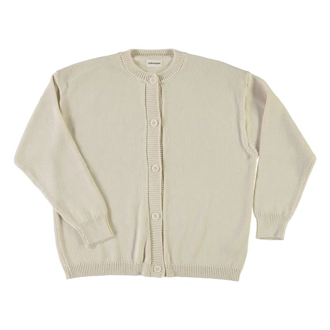 Cárdigan de pétalos de algodón orgánico | Beige