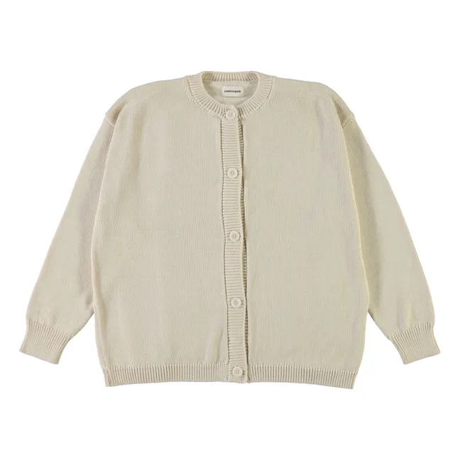 Cárdigan de pétalos de algodón orgánico | Beige