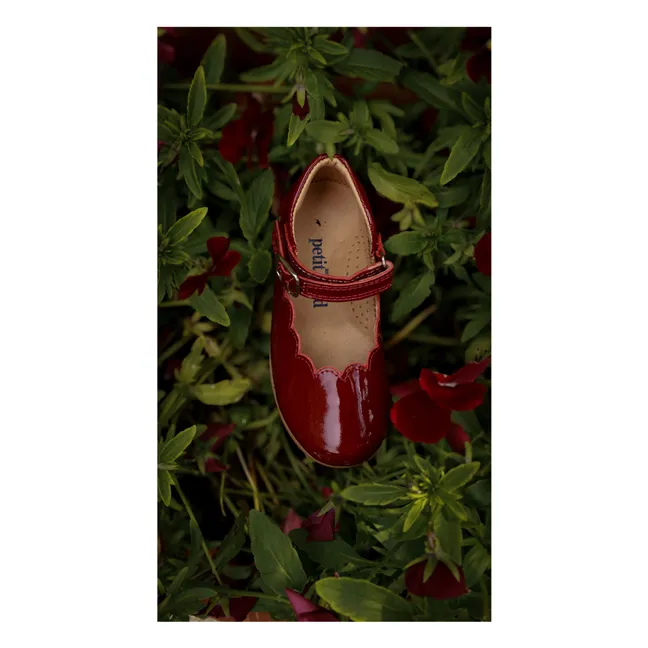 Scallop Mary Jane ballerinas | Cherry red