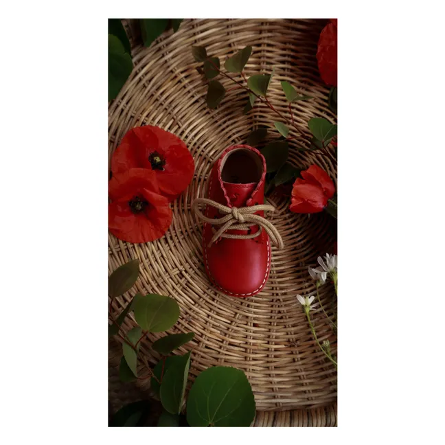 Scallop Lace Boots | Red