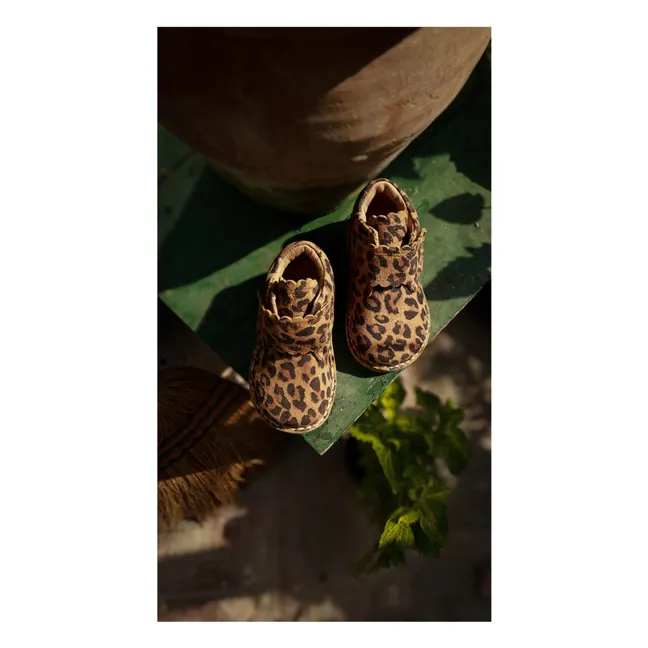 Scratch Boots Scallop Leopard | Brown