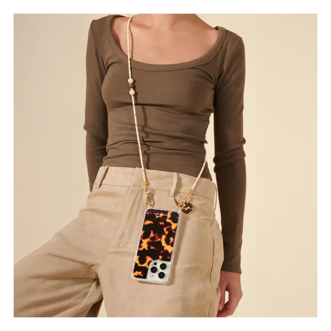 Iris long chain 120 cm | Beige