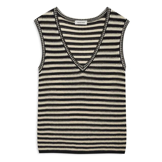 Camiseta de tirantes a rayas Lowen | Negro