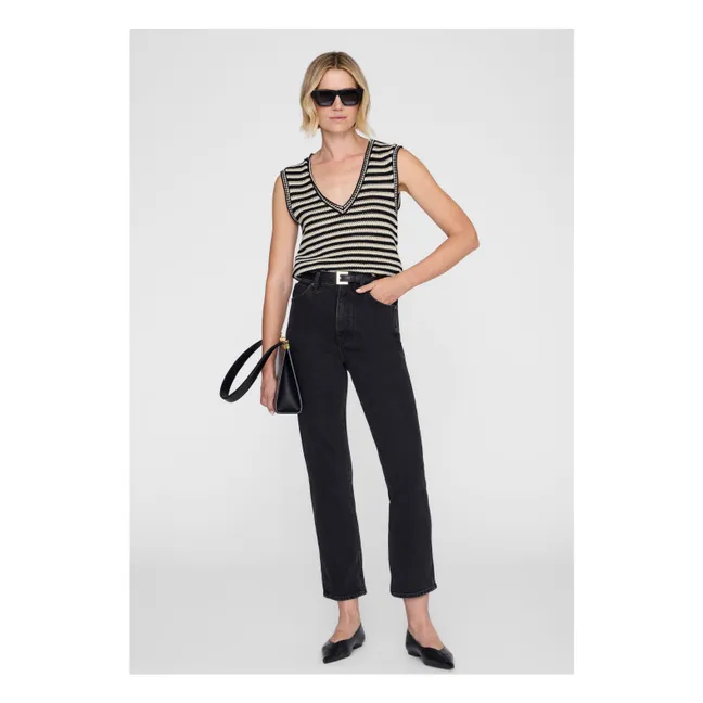 Camiseta de tirantes a rayas Lowen | Negro