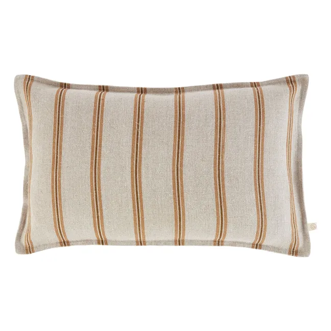 Housse de coussin à rayures  | Marron