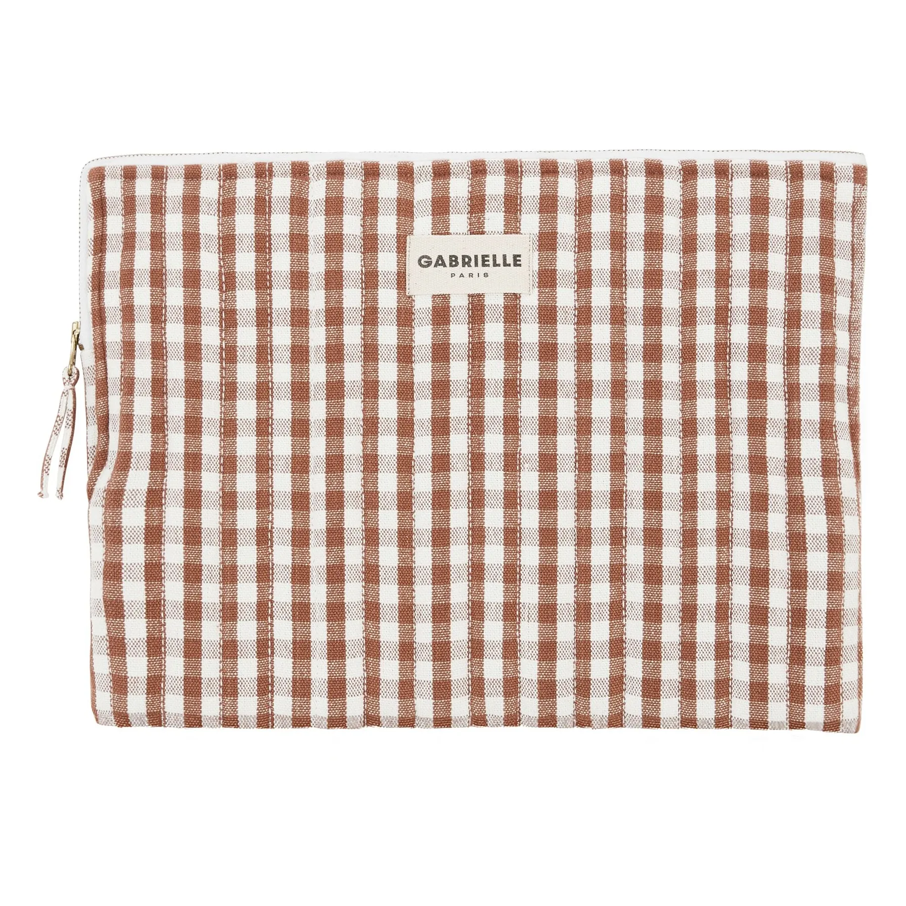 Gabrielle Paris Mocha Gingham Computer Pouch Moka