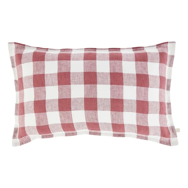 Gingham cushion cover | Carmine red