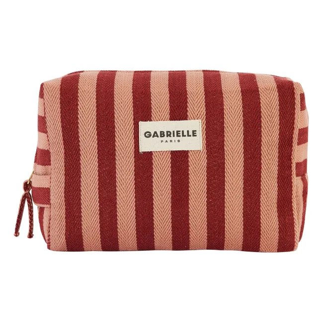 Garance striped toiletry bag  | Red