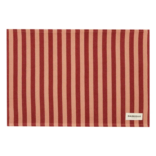 Mantel individual a rayas Garance  | Rojo
