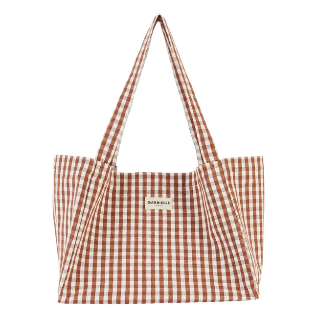 Sac à mains vichy Moka  | Mocha