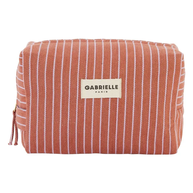 Lilac striped toiletry bag  | Pink
