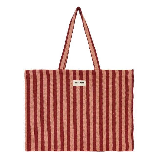 Garance Striped Weekend Bag  | Red