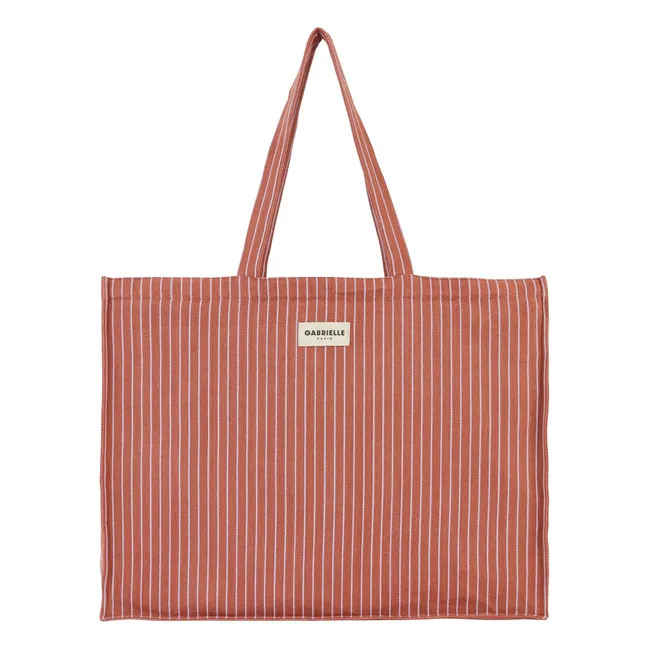 Sac Week-end à rayures Lilas  | Rose