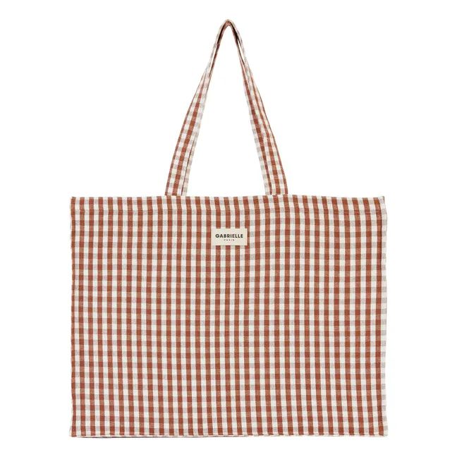 Moka gingham weekend bag  | Mocha