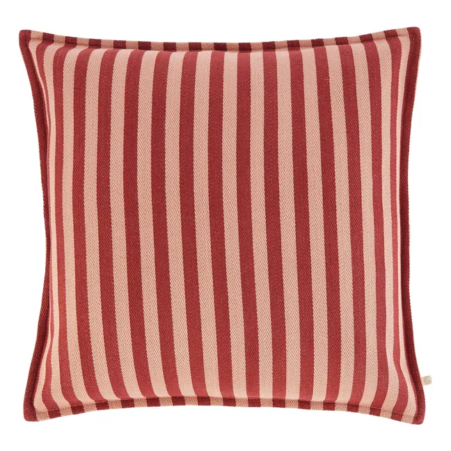 Funda de cojín a rayas Garance | Rojo
