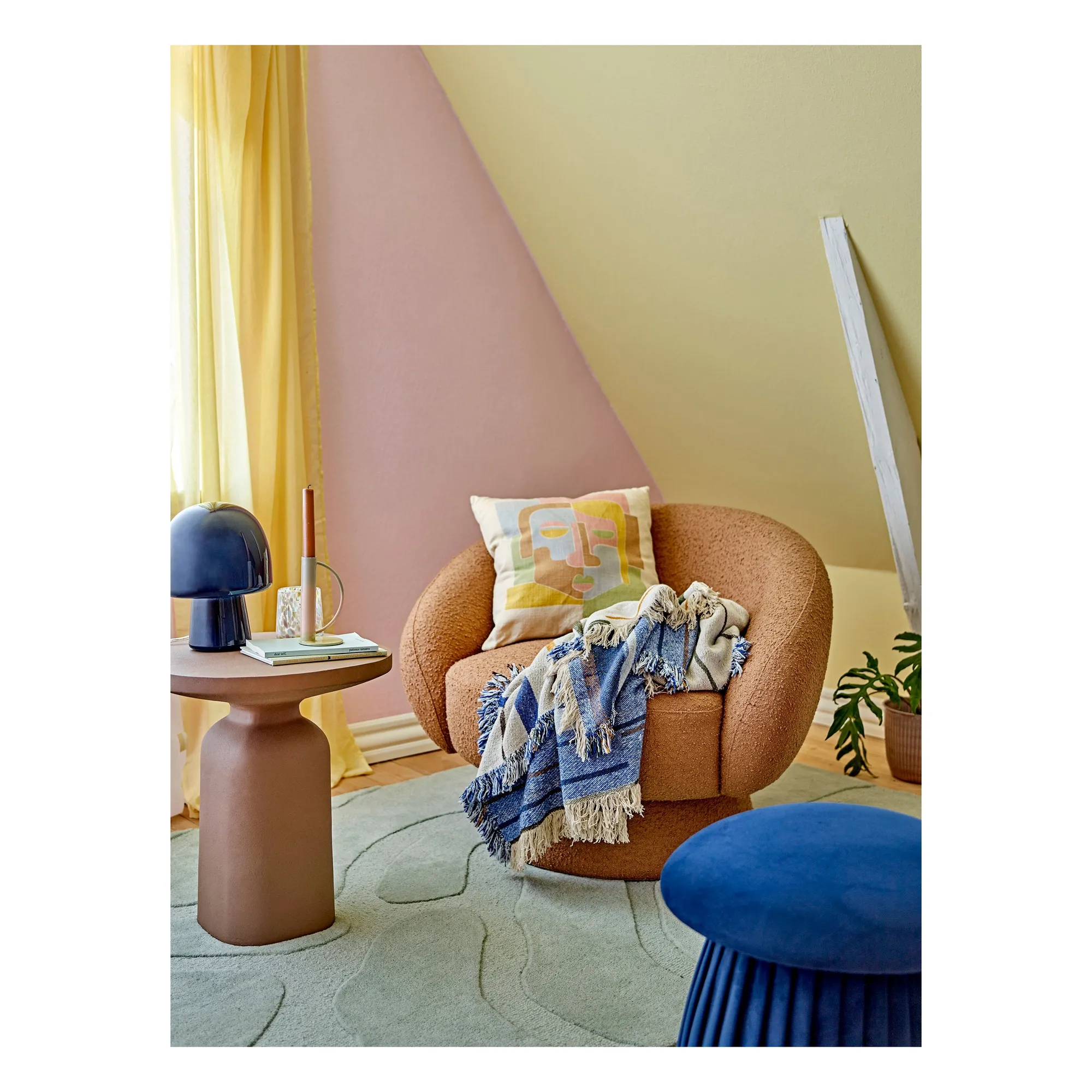 Pouf en polyester recyclé Roberta  | Bleu- Image produit n°2