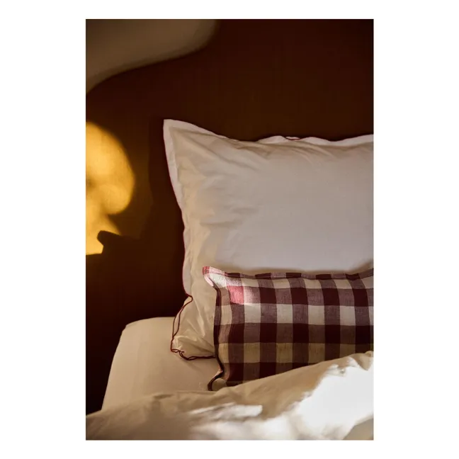 Gingham cushion cover | Carmine red