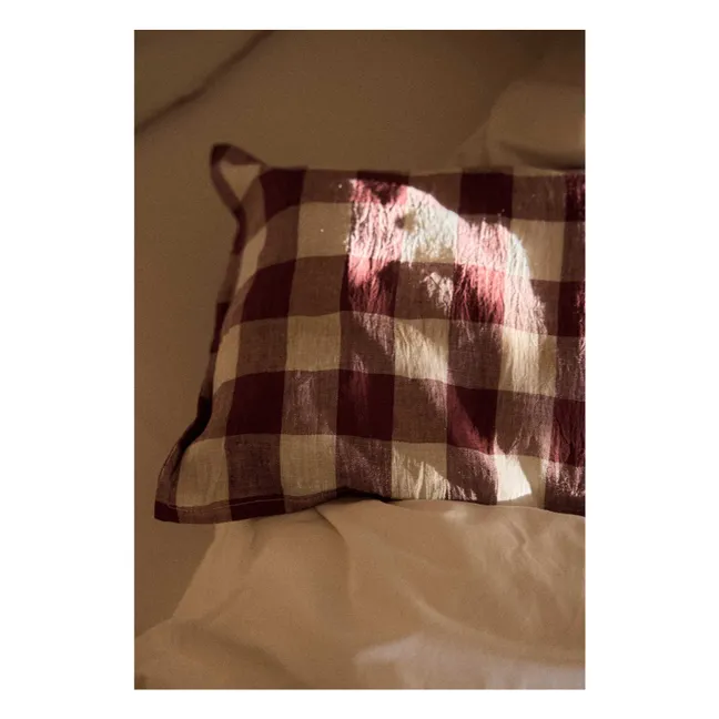 Housse de coussin vichy | Carmin