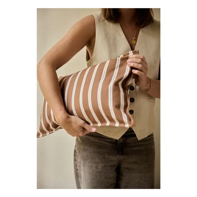 Striped cushion cover  | Oatmeal