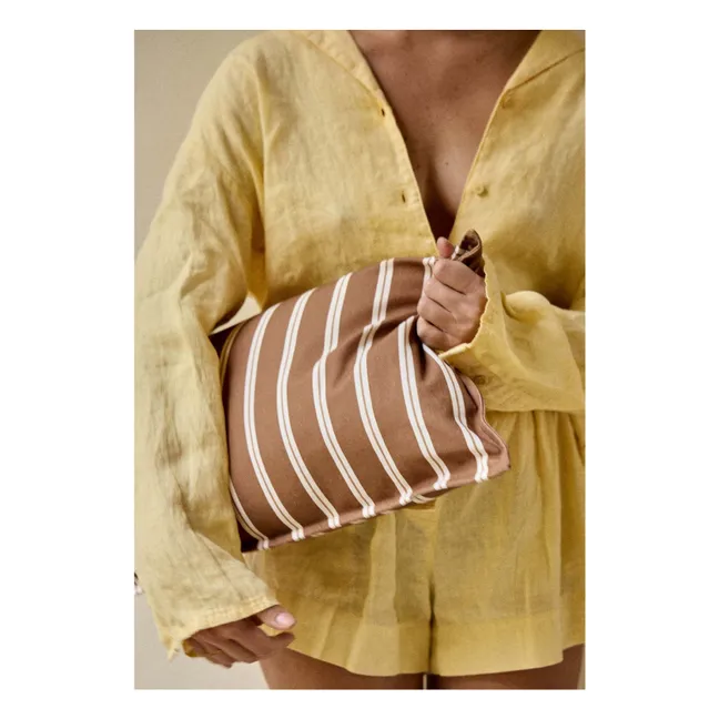 Striped cushion cover  | Oatmeal