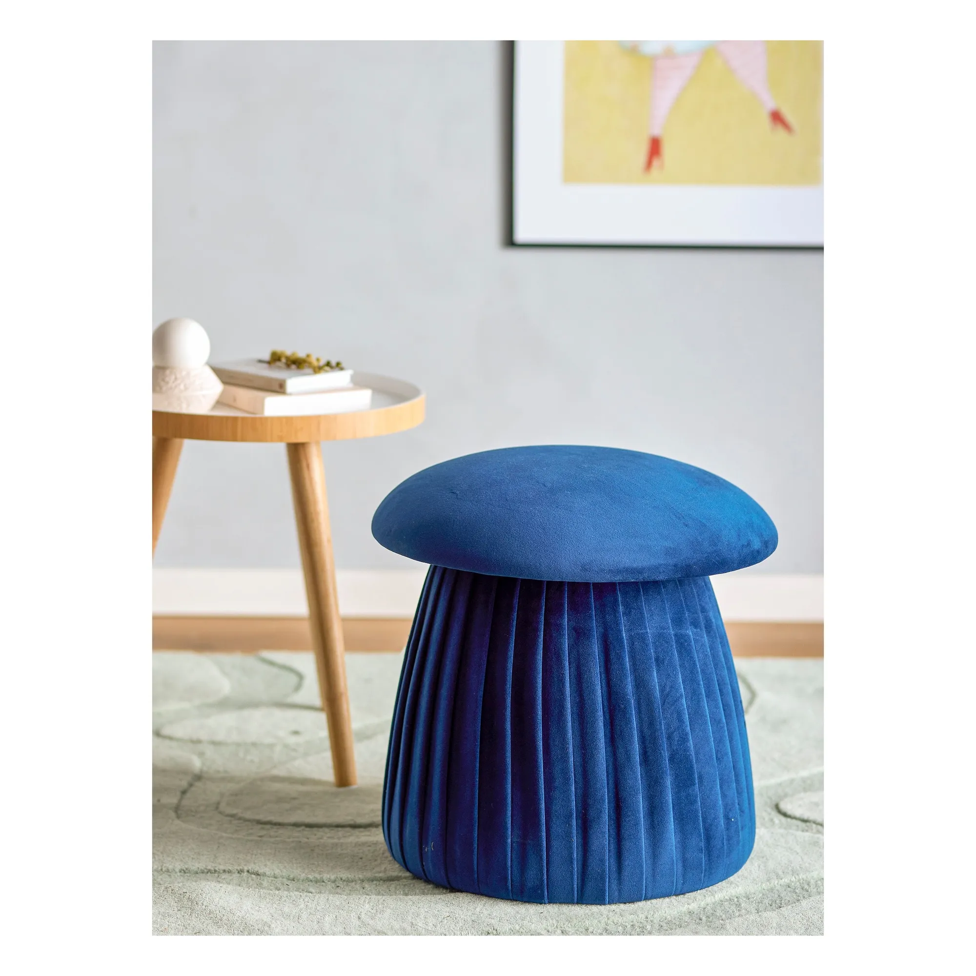 Pouf en polyester recyclé Roberta  | Bleu- Image produit n°1