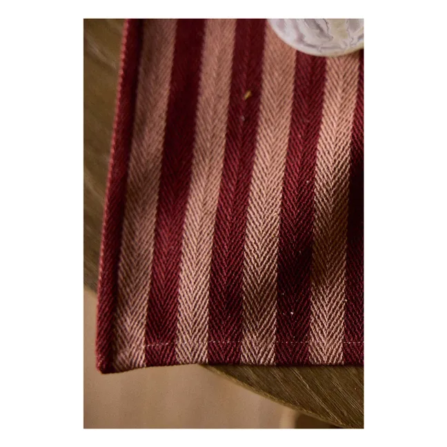 Set de table à rayures Garance  | Rouge