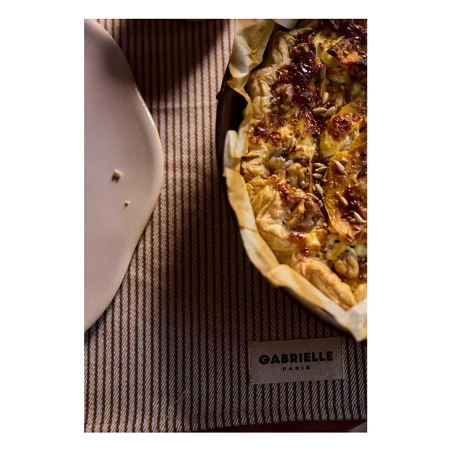 Mantel individual a rayas Garance  | Rojo