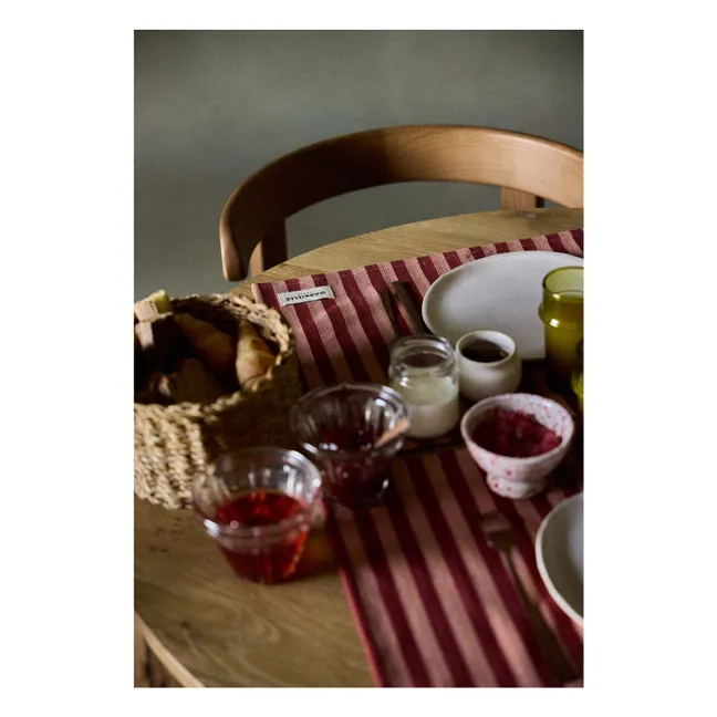 Mantel individual a rayas Garance  | Rojo