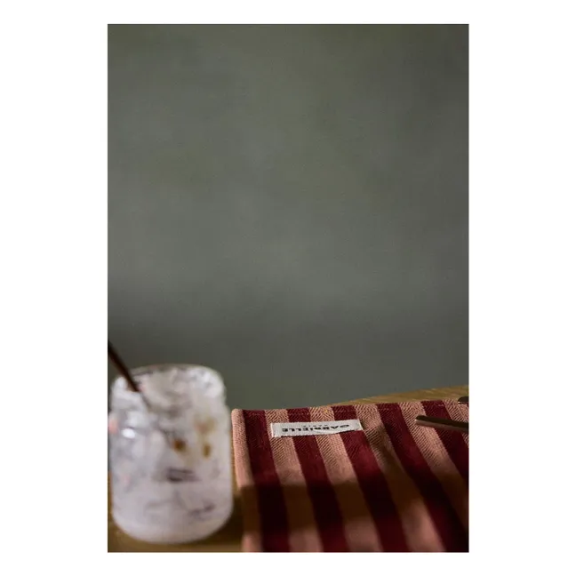 Mantel individual a rayas Garance  | Rojo