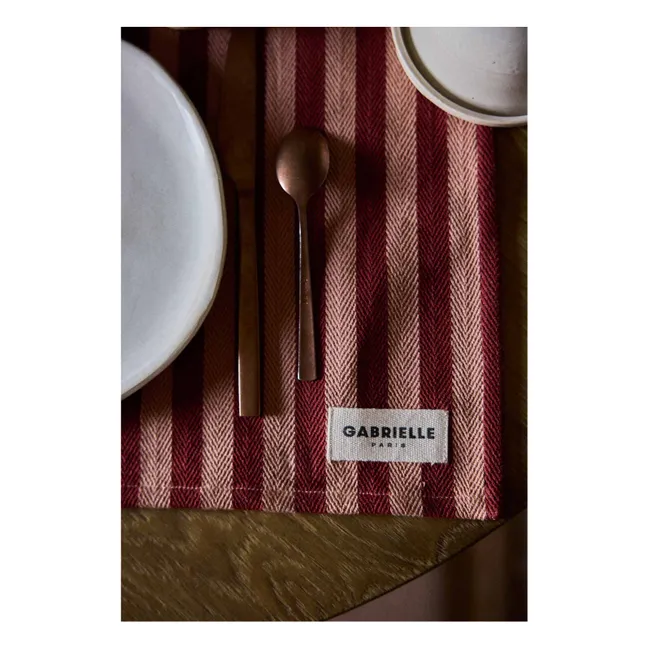 Mantel individual a rayas Garance  | Rojo