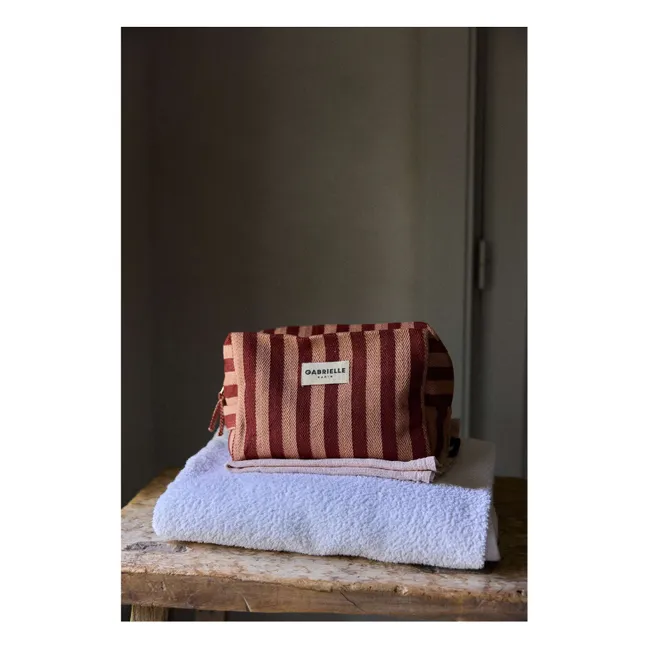 Kosmetiktasche mit Streifen Garance | Rot