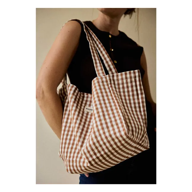 Sac à mains vichy Moka  | Mocha