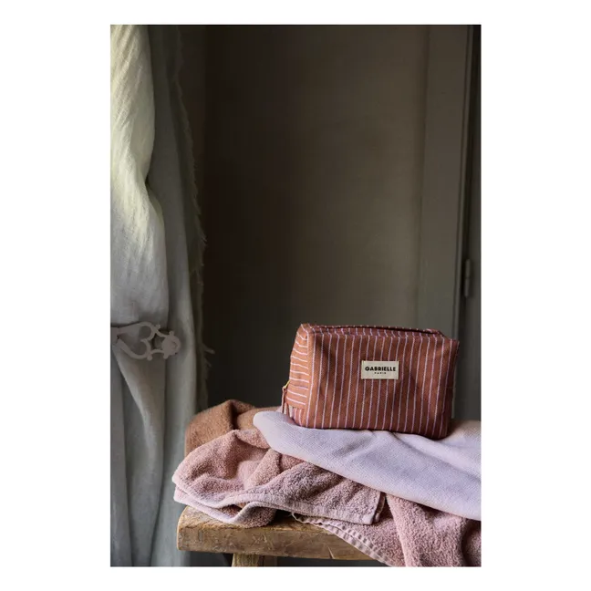 Kosmetiktasche mit Streifen Lilac | Rosa