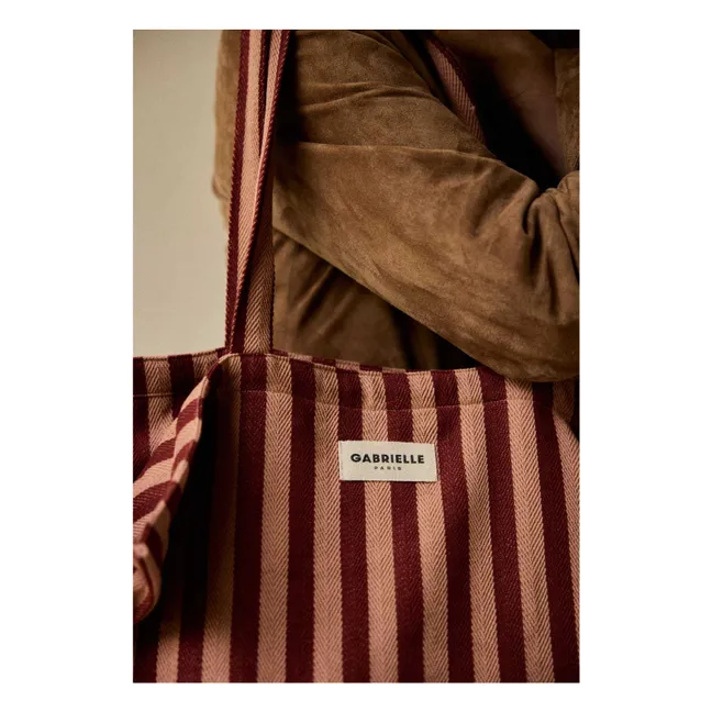 Bolsa de fin de semana a rayas Garance  | Rojo