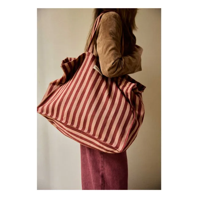 Bolsa de fin de semana a rayas Garance  | Rojo