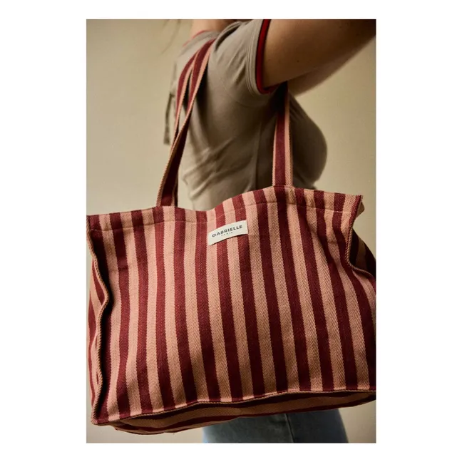 Bolsa de fin de semana a rayas Garance  | Rojo