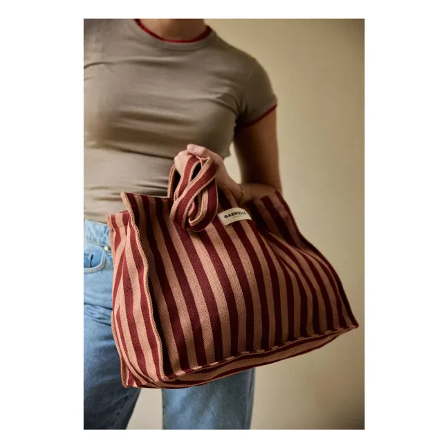 Bolsa de fin de semana a rayas Garance  | Rojo