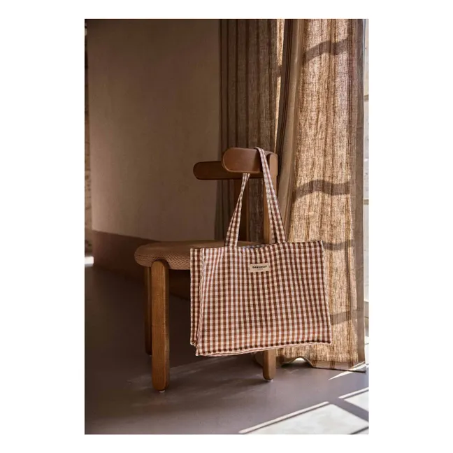 Moka gingham weekend bag  | Mocha