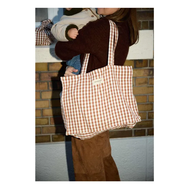 Moka gingham weekend bag  | Mocha