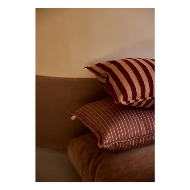 Funda de cojín a rayas Garance | Rojo