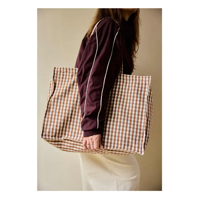 Moka gingham weekend bag  | Mocha