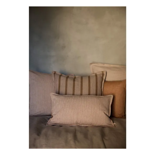 Housse de coussin à rayures  | Marron