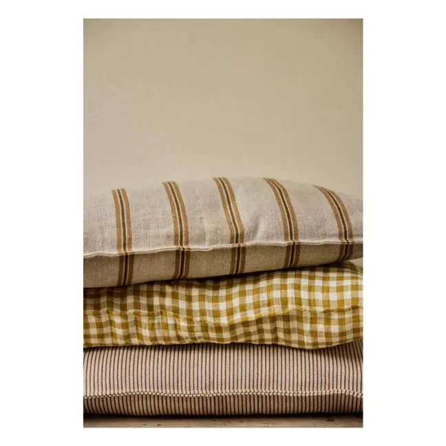 Housse de coussin à rayures  | Marron