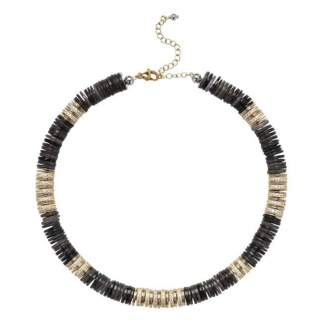 Sculpt Rondelle necklace | Black